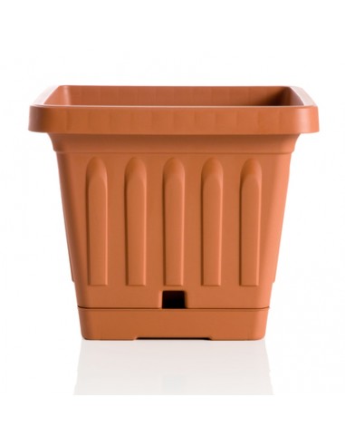 VASI E SOTTO VASI: vendita online VASO TERRA CON SOTTOVASO 30 X 30 CM TERRACOTTA in offerta