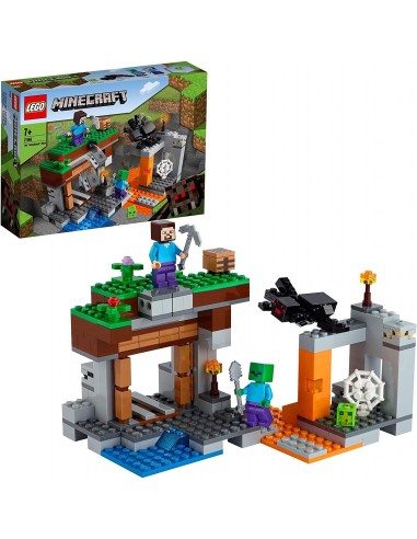 GIOCATTOLO PUBBLICIZZATO: vendita online LEGO Minecraft La Miniera Abbandonata, Modellino con Steve, Zombie, Ragno e Slime, S...