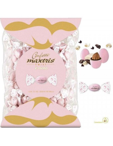 CIOCCOLATO - CONFETTI: vendita online 538X593 BUSTA TWIST MAXTRIS ROSA 1KG in offerta