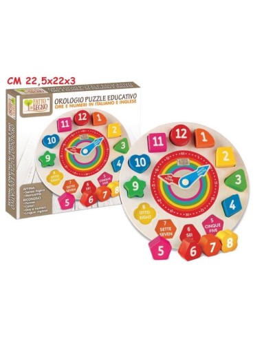 INFANZIA: vendita online FATTO DI LEGNO 40545 OROLOGIO PUZZLE EDUCATIVO in offerta