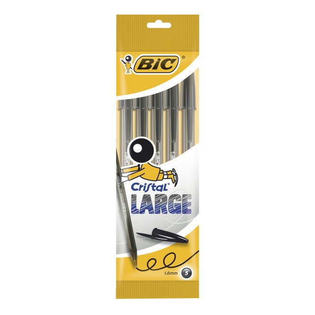 BLISTER 5 PENNE LARGE NERA BIC su Shop in Casa