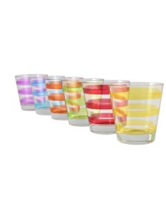 BICCHIERI ACQUA VINO BIBITA: vendita online CONFEZIONE 6 BICCHIERI SESTRIER 3 FASCE LUSTRO ARC. in offerta