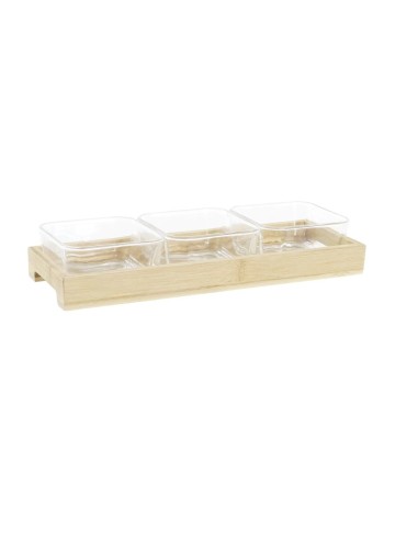 ACCESSORI VARI: vendita online SET APERITIVO 4PZ VETRO/BAMBOO 31,5X11X6CM PC203456 in offerta