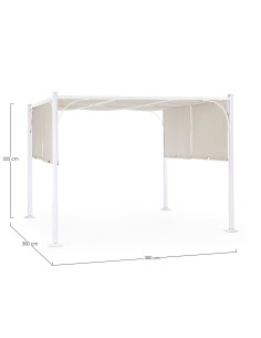 GAZEBO E OMBRELLONI: vendita online GAZEBO SLIDE 3 X 3 BIANCO/TORTORA 0795436 in offerta