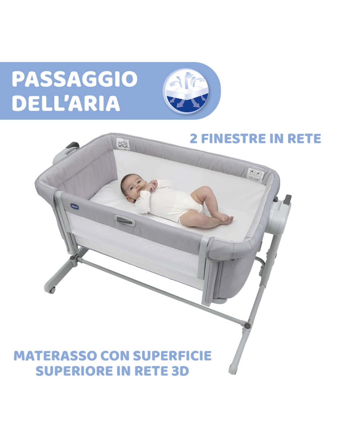 LETTINI E BAGNETTI: vendita online CULLA NEXT2ME MAGIC EVO GREY MIST in offerta