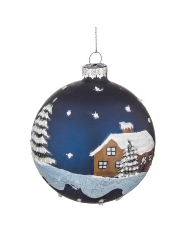 SFERE E PENDAGLI: vendita online SFERA 0919548 VETRO VILLAGE BLU 8CM in offerta