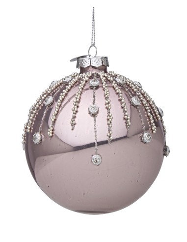 SFERE E PENDAGLI: vendita online Sfera di Natale Vetro Spark Rosa 10CM, La Magia di Natale a Casa Tua in offerta