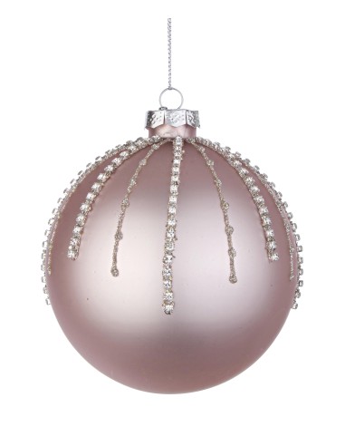 SFERE E PENDAGLI: vendita online Sfera di Natale Vetro Firework Rosa 10CM, La Magia di Natale a Casa Tua in offerta