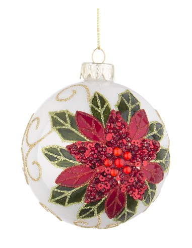 SFERE E PENDAGLI: vendita online SFERA 0934351 VETRO POINSEZIA 8CM in offerta