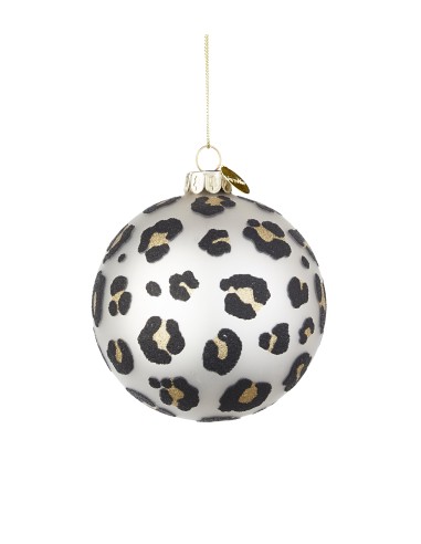 SFERE E PENDAGLI: vendita online Sfera di Natale in Vetro Wildlife Maculato Silver, La Magia di Natale a Casa Tua in offerta