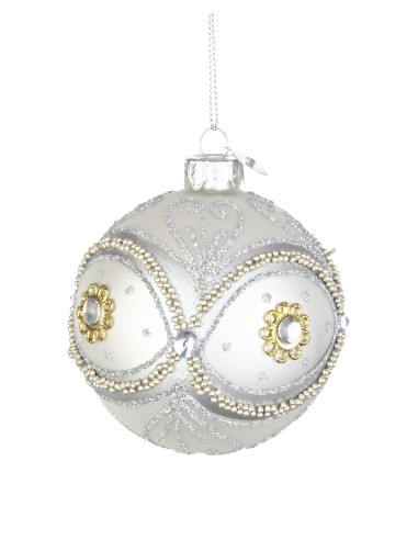 SFERE E PENDAGLI: vendita online Sfera di Natale Vetro 8cm Plushy Occhio Argento, La Magia di Natale a Casa Tua in offerta