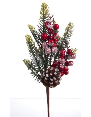 PICK: vendita online Pick di Natale 35cm Emy con Bacche Rosse, La Magia di Natale a Casa Tua in offerta