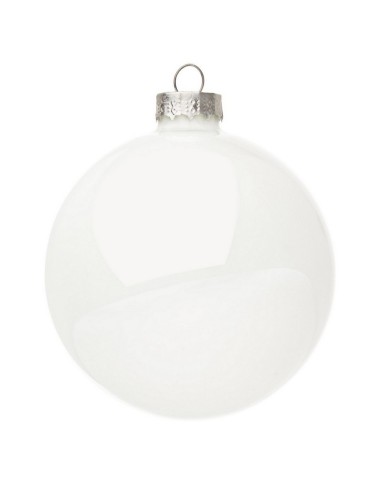 SFERE E PENDAGLI: vendita online Sfera di Natale in Vetro Bianco Lucido 8CM, La Magia di Natale a Casa Tua in offerta