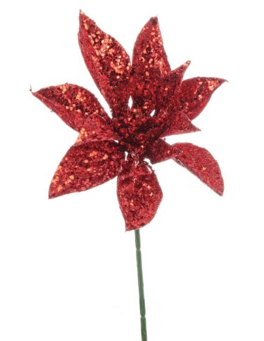 PICK: vendita online Pick Poinsettia Gaia Rosso H22,5cm di Natale, La Magia di Natale a Casa Tua in offerta