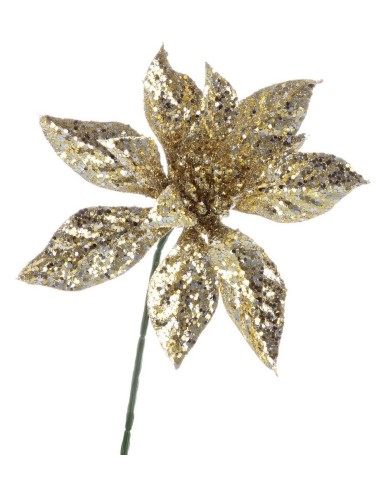 PICK: vendita online Pick Poinsettia Gaia Oro H22,5cm di Natale, La Magia di Natale a Casa Tua in offerta