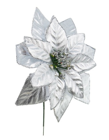 PICK: vendita online PICK OLIMPIA POINSETTIA ARGENTO H15CM in offerta