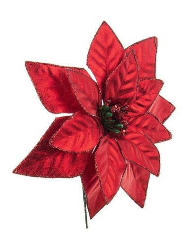 PICK: vendita online Pick di Natale Poinsettia Olimpia Rosso H15CM, Porta la Magia di Natale nelle Tue Decorazioni in offerta