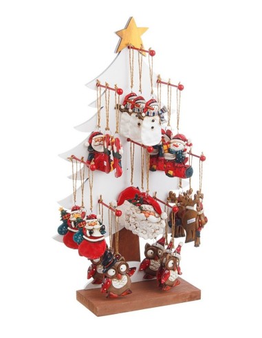 SFERE E PENDAGLI: vendita online Pendente di Natale Johnny 7,5cm in Resina Assortito, Porta la Magia di Natale nelle Tue Deco...