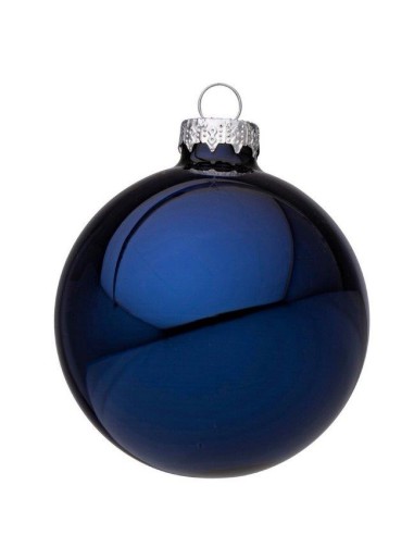 SFERE E PENDAGLI: vendita online Sfera di Natale 8cm Blu Lucido, Porta la Magia di Natale a Casa Tua in offerta