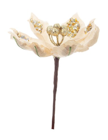 FIORI: vendita online Magnolia di Natale Lillie Champagne H25cm, Porta la Magia di Natale a Casa Tua in offerta