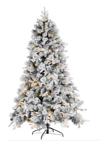 ALBERI DI NATALE: vendita online Albero di Natale "arves" innevato altezza 210cm con 1936 rami pvc decorato con pigne in offerta