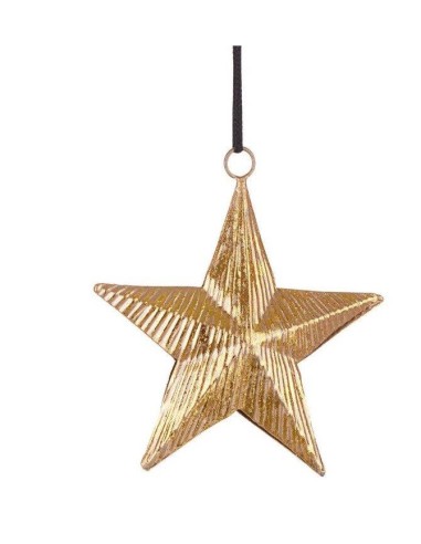 SFERE E PENDAGLI: vendita online Pendente di Natale Komal Stella Oro 9x9 cm, Porta la Magia di Natale a Casa Tua con Eleganza...