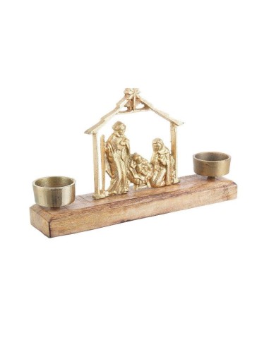 CANDELIERI: vendita online PORTACANDELA 2P CARYL T-ORO 25X5X15CM NATIVITA ORO in offerta