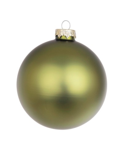 SFERE E PENDAGLI: vendita online Sfera di Natale in Vetro 10 cm Verde Mirto Opaco, Porta la Magia di Natale a Casa Tua con Co...