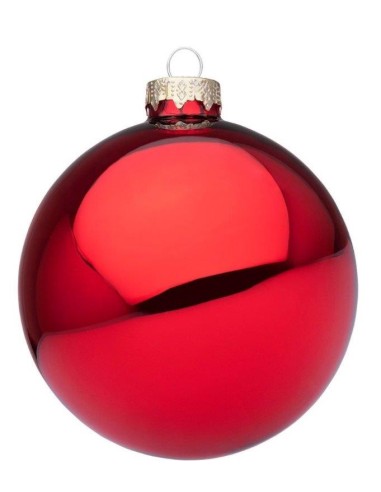 SFERE E PENDAGLI: vendita online Sfera di Natale in Vetro 10 cm Rosso Lucido, Porta la Magia di Natale a Casa Tua con Colori ...