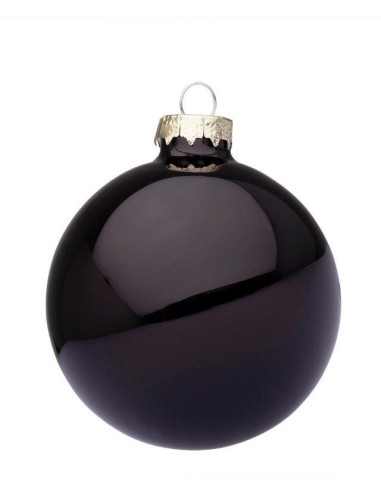 SFERE E PENDAGLI: vendita online Sfera di Natale in Vetro 8 cm Nero Lucido, Porta la Magia di Natale a Casa Tua con Stile Raf...