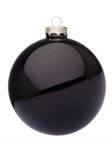 SFERE E PENDAGLI: vendita online Sfera di Natale in Vetro 10 cm Nero Lucido, Porta la Magia di Natale a Casa Tua con Stile El...