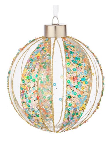 SFERE E PENDAGLI: vendita online Sfera di NataleSpangly in Vetro 10 cm Multicolor, Decorazione di Natale la Magia di Natale a...