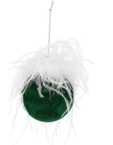 SFERE E PENDAGLI: vendita online Sfera di Natale in Vetro Plummy 8 cm Verde Scuro, Porta la Magia di Natale a Casa Tua con un...