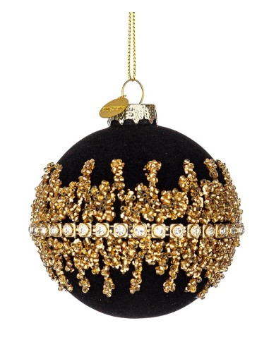 SFERE E PENDAGLI: vendita online Sfera Luxury in Vetro 8 cm Nero/Oro, Decorazione Natalizia per Aggiungere la Magia di Natale...