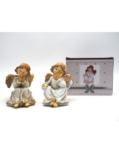 OGGETTISTICA NATALE: vendita online SET 2 ANGELI SEDUTI 10X9X8CM in offerta