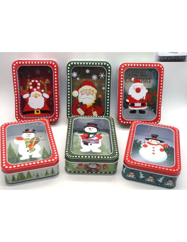 OGGETTISTICA NATALE: vendita online SCATOLA LATTA 19X14X6CM DECORI ASSORTITI in offerta