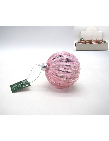 SFERE E PENDAGLI: vendita online SFERA 8CM VETRO ROSA ANTICO C/SPICCHI in offerta