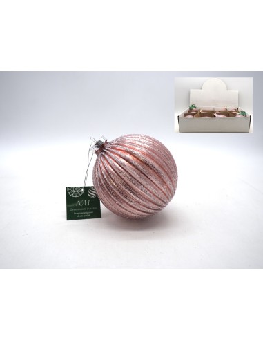 SFERE E PENDAGLI: vendita online SFERA 10CM VETRO ROSA ANTICO C/SPICCHI in offerta