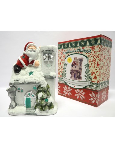 OGGETTISTICA NATALE: vendita online CASA INNEVATA CON BABBO NATALE 35X25X15CM ASSORTITO in offerta