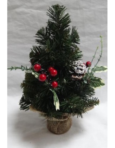 OGGETTISTICA NATALE: vendita online ALBERO NATALE H30CM CON BACCHE ROSSE E PIGNE in offerta