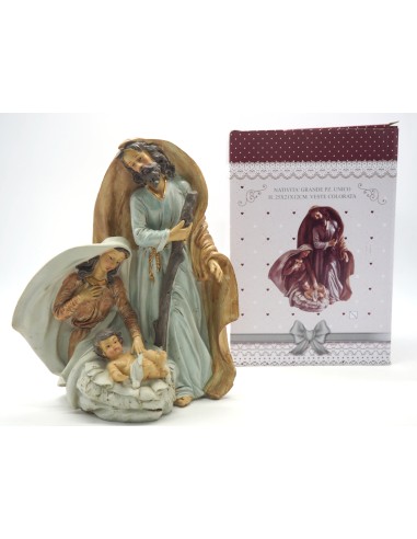 PERSONAGGI PRESEPE: vendita online NATIVITA' PEZZO UNICO 25X21X12CM VESTI COLORATE in offerta