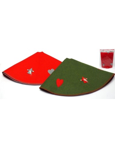 OGGETTISTICA NATALE: vendita online COPRIALBERO PANNO ROSSO/VERDE D100CM DECORO NATALIZIO in offerta