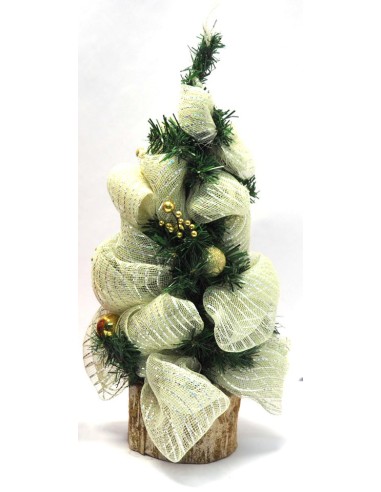 ALBERI DI NATALE: vendita online Albero di Natale in tessuto color panna altezza 50cm con palline colorate in offerta