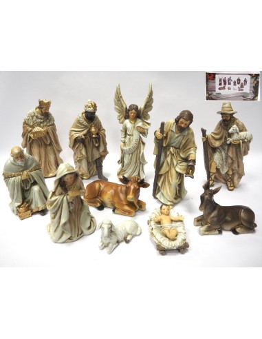 PERSONAGGI PRESEPE: vendita online SET 11PZ SOGGETTI PRESEPE MEDI 20X15CM COLORATI in offerta