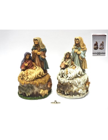 PERSONAGGI PRESEPE: vendita online NATIVITA' CON CARILLON 15,5X9,5CM ANIMALI IN RILIEVO in offerta