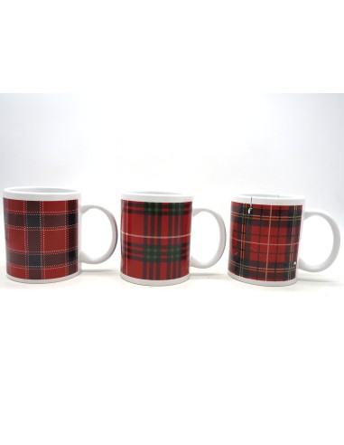 PORCELLANE: vendita online TAZZA MUG TARTAN DECORO NATALIZIO 9,5X12CM in offerta