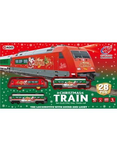 OGGETTISTICA NATALE: vendita online TRENINO CHRISTMAS TRAIN 59X6,5X33,5CM LUCI E SUONI in offerta