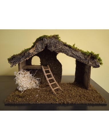 ACCESSORI PRESEPE: vendita online CAPANNA LEGNO MUSCHIATA 23,5X38X18CM in offerta