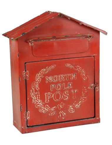 OGGETTISTICA NATALE: vendita online CASSETTA PORTALETTERE ROSSO 34X14X37CM in offerta