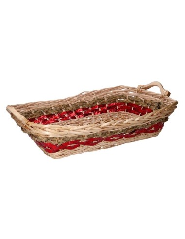 CESTERIA: vendita online CESTO VIMINI INTRECCIO 53X38X13CM ROSSO NATURALE in offerta